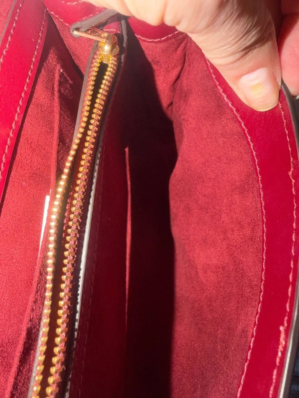 Coach Tilly Satchel 23 in Red/Chalk Striped Crossgrain
